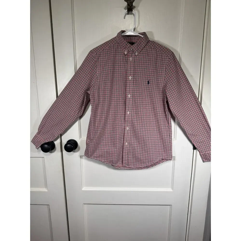Boys Classic‎ Plaid Ralph Lauren Long Sleeve Button Down Size XL (18/20)